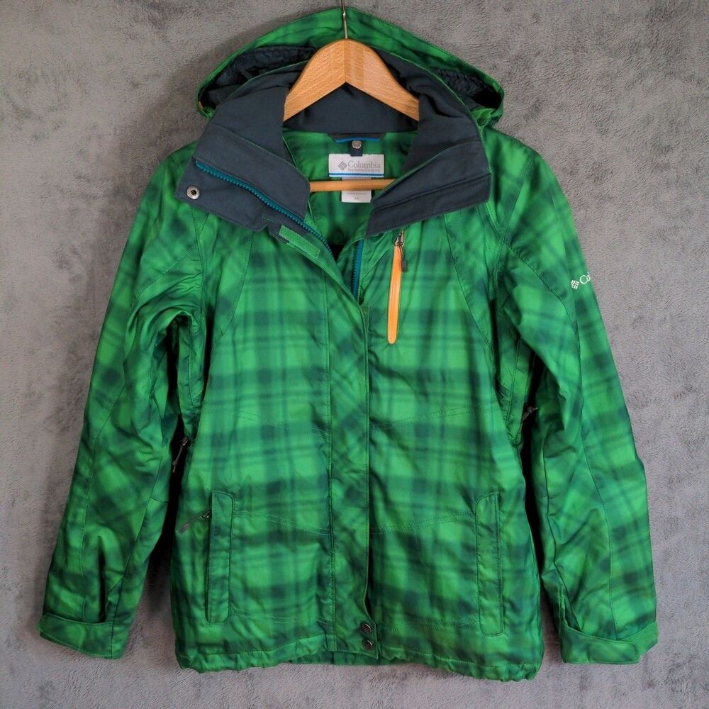 Columbia Interchange Omni-Tech Jacket Sz XS Green Waterproof Breathable Gorpcore